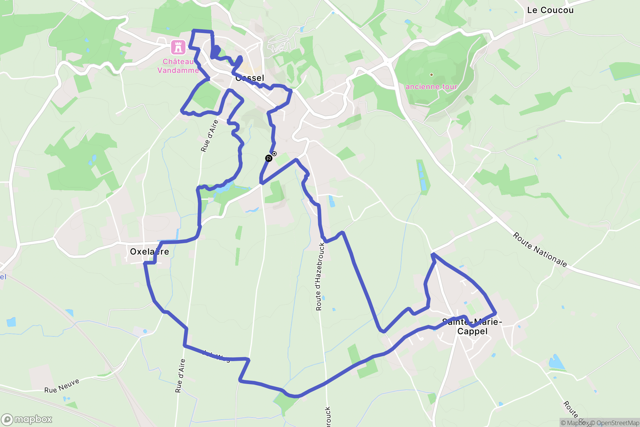 Cassel : carte du parcours de randonnée - France