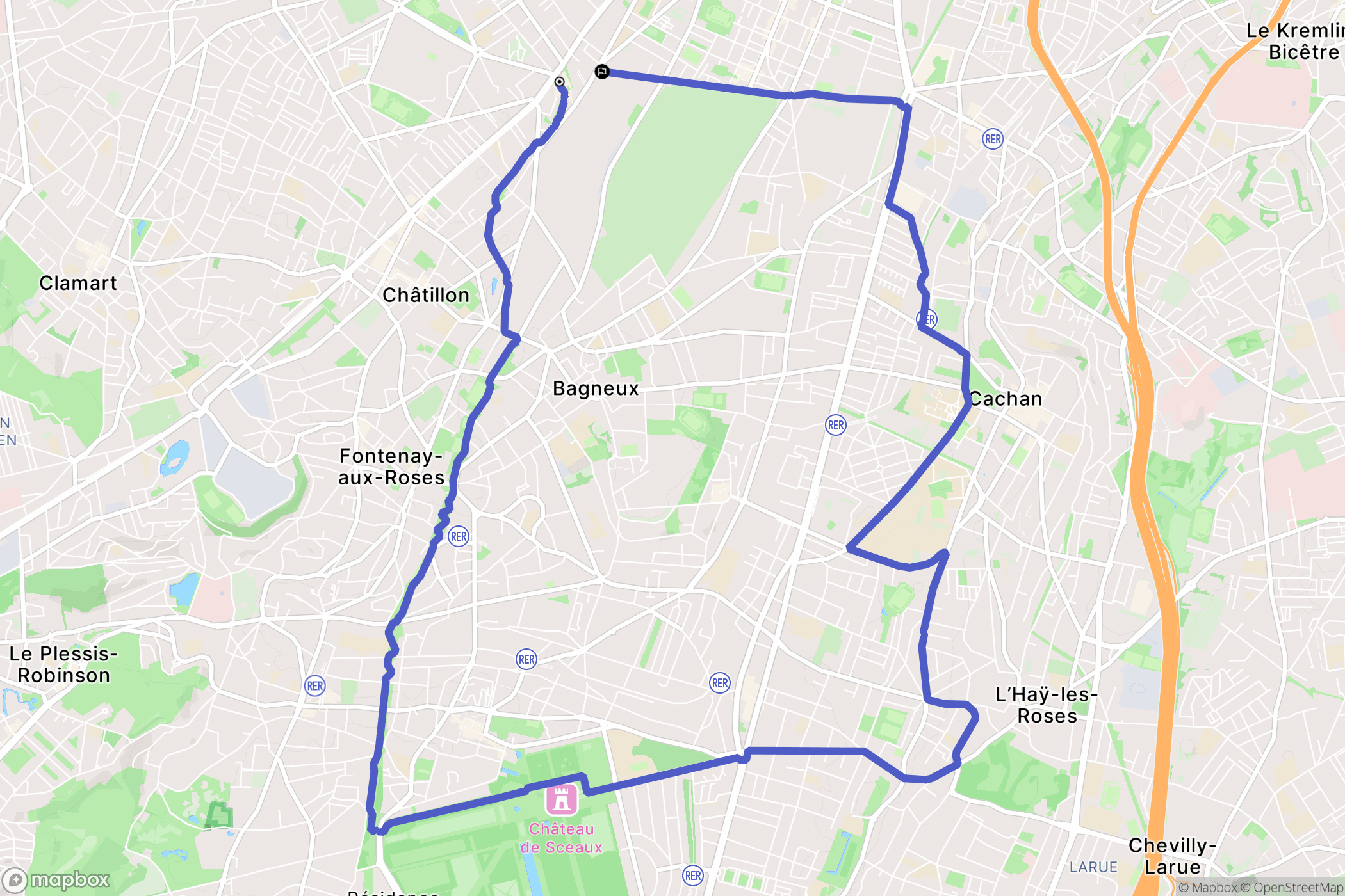 Châtillon : carte du parcours de randonnée - France