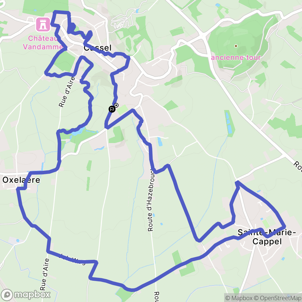 Cassel : carte du parcours de randonnée - France