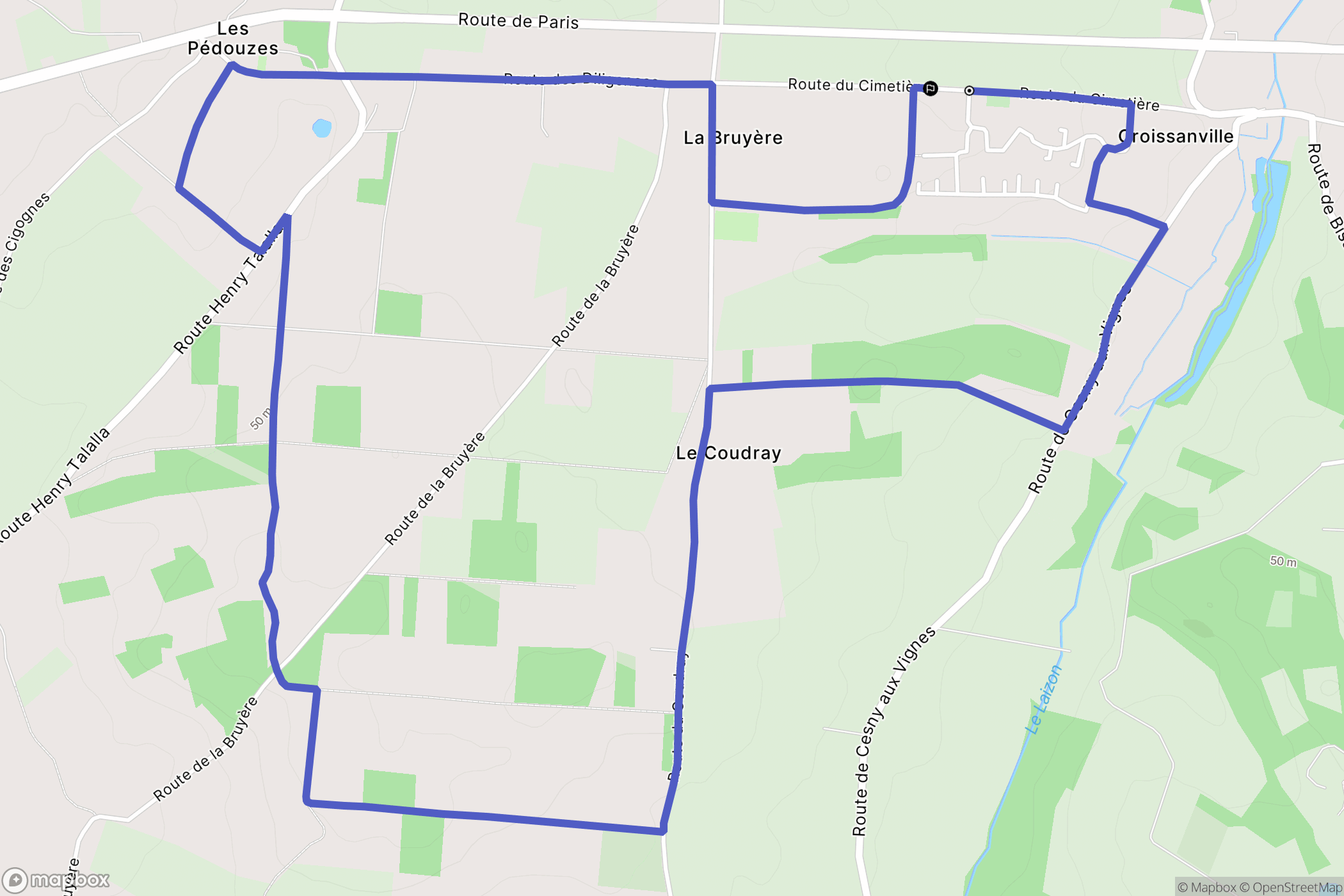Mézidon Vallée d'Auge : carte du parcours de randonnée - France