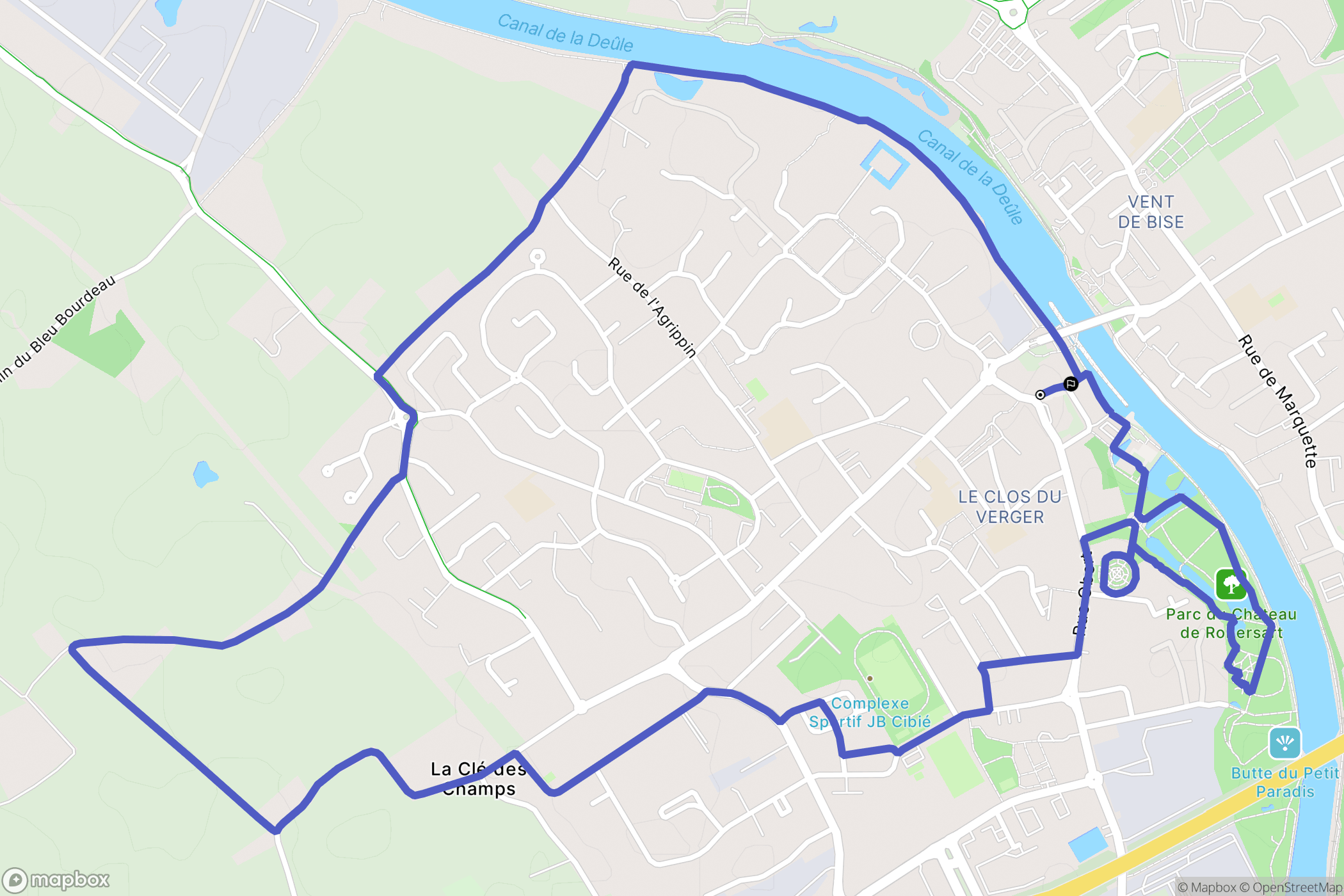 Wambrechies : carte du parcours de randonnée - France