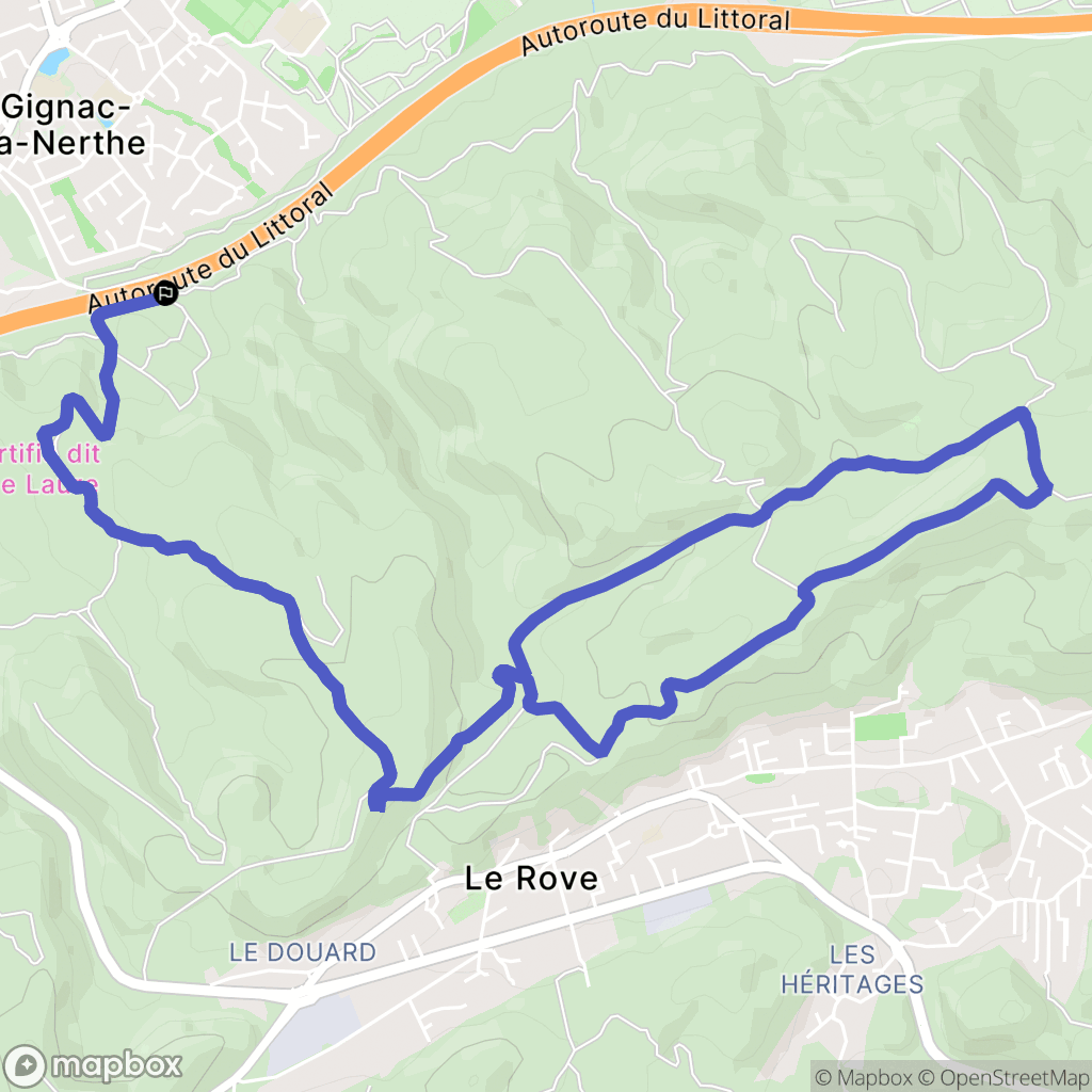 Le Rove : carte du parcours de randonnée - France