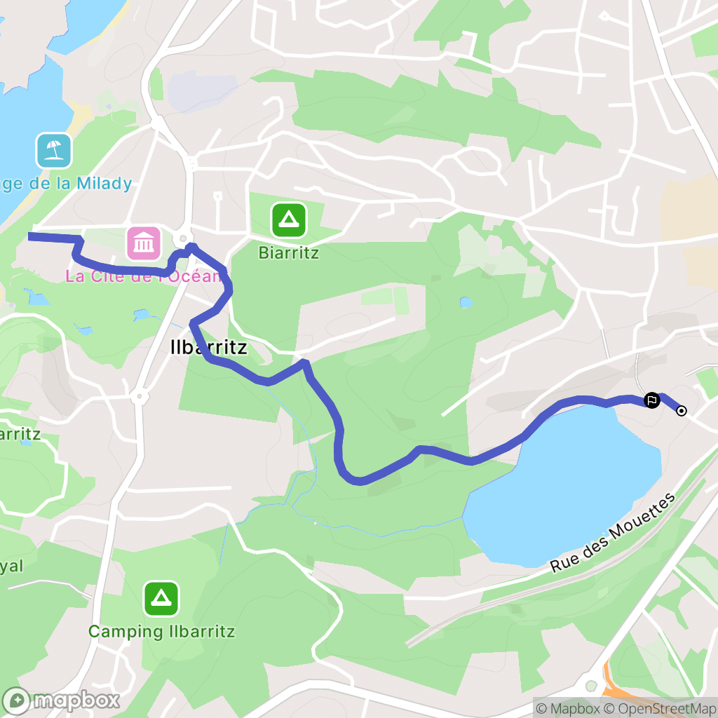Biarritz : carte du parcours de randonnée - France