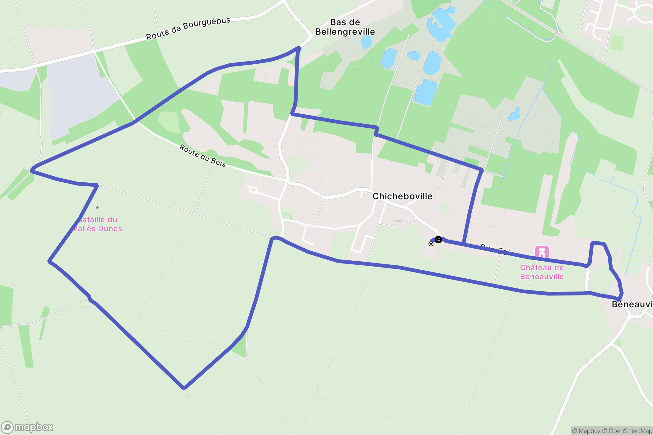 Moult-Chicheboville : carte du parcours de randonnée - France