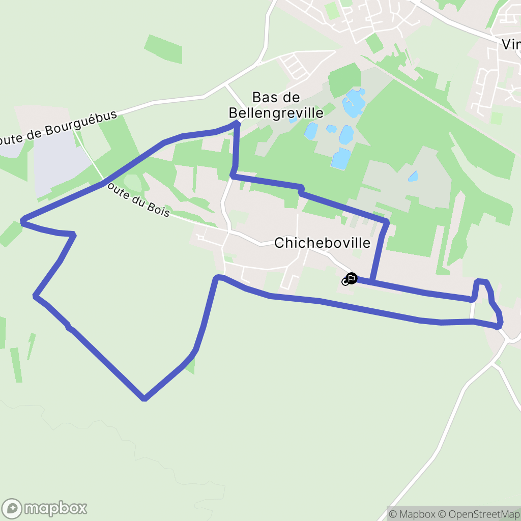 Moult-Chicheboville : carte du parcours de randonnée - France