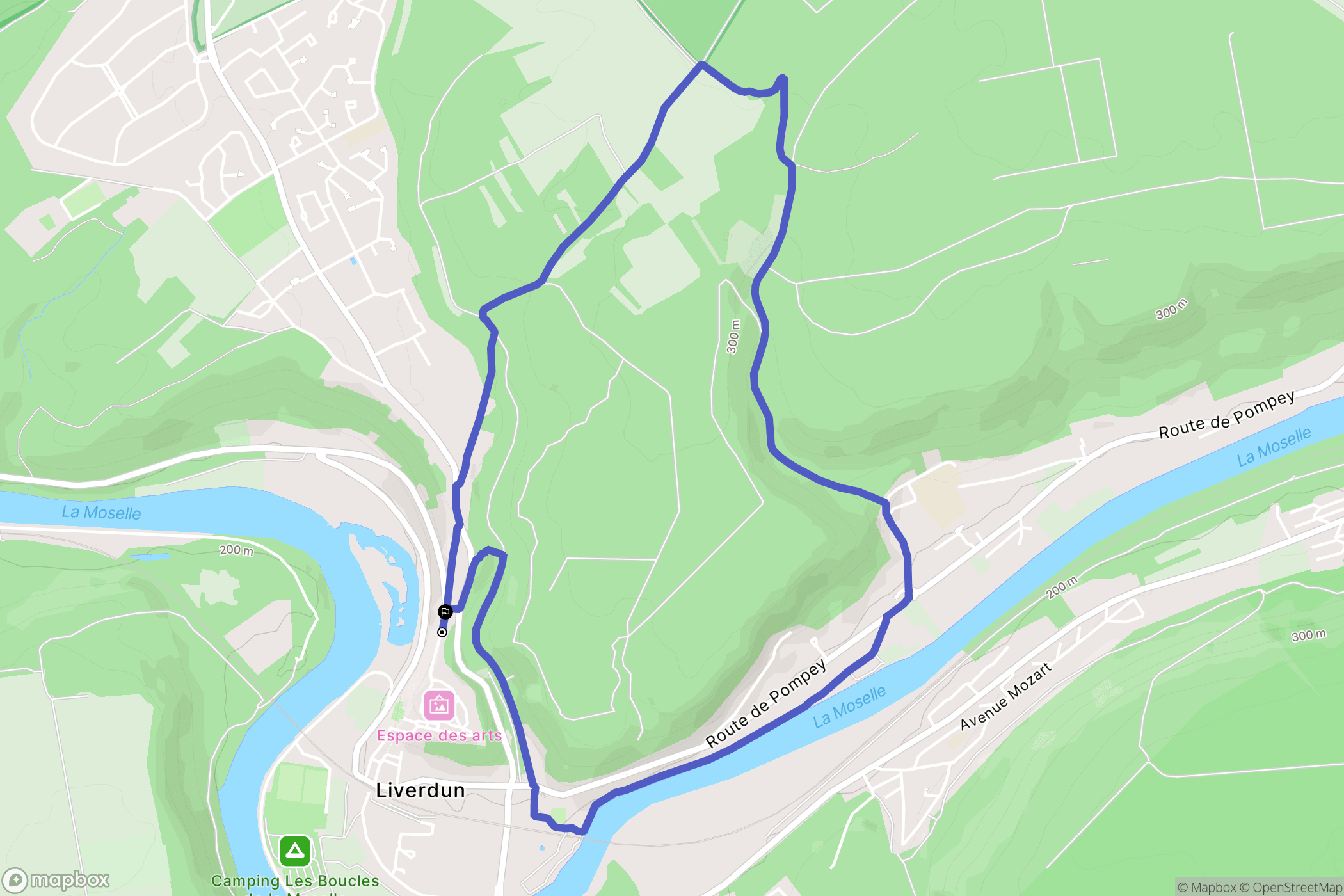 Liverdun : carte du parcours de randonnée - France