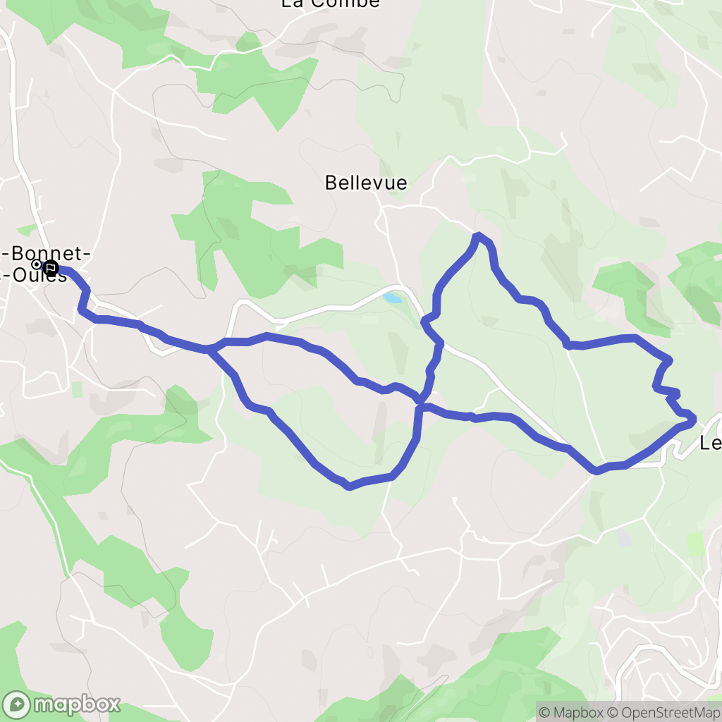 Saint-Bonnet-les-Oules : carte du parcours de randonnée - France