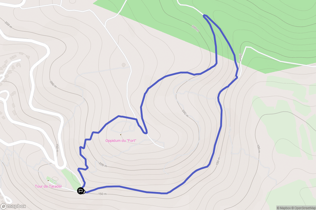 Taradeau : carte du parcours de randonnée - France
