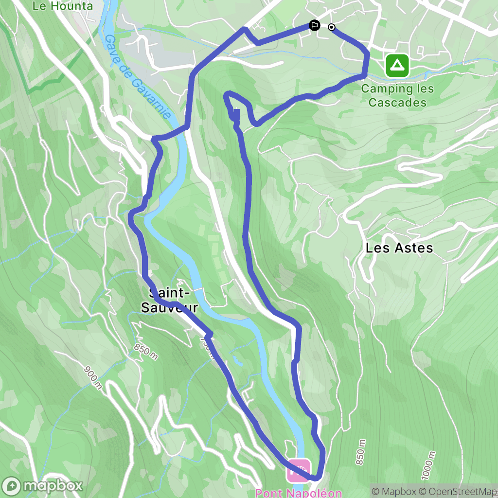 Luz-Saint-Sauveur : carte du parcours de randonnée - France