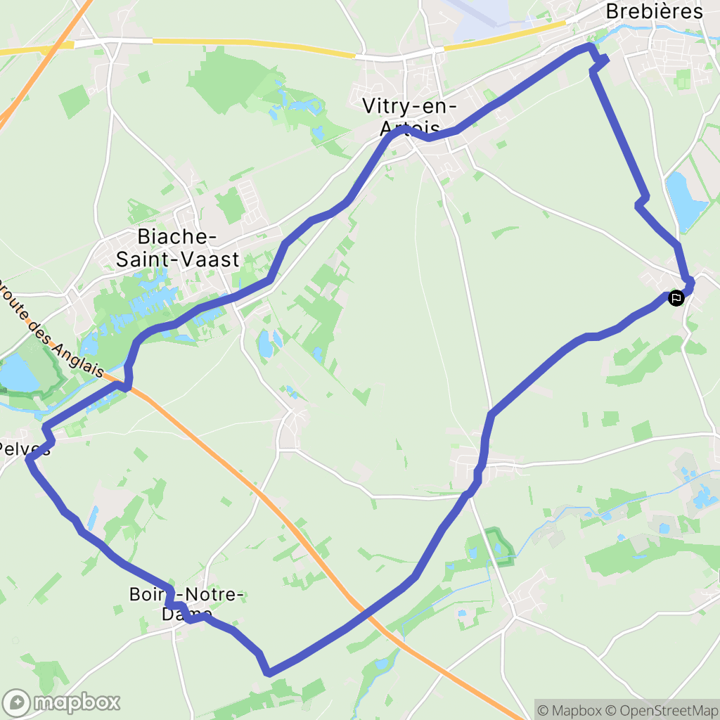 Noyelles-sous-Bellonne : carte du parcours de randonnée - France