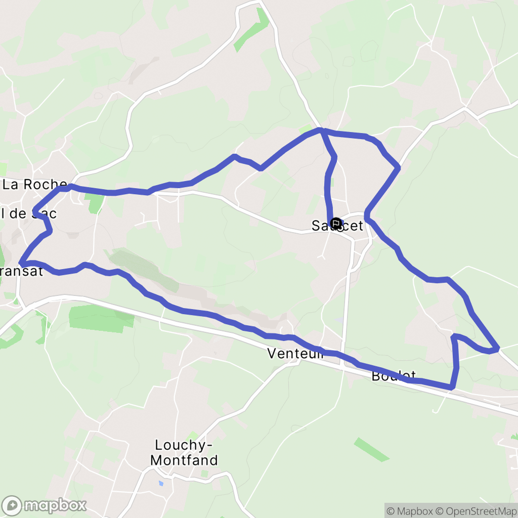 Saulcet : carte du parcours de randonnée - France