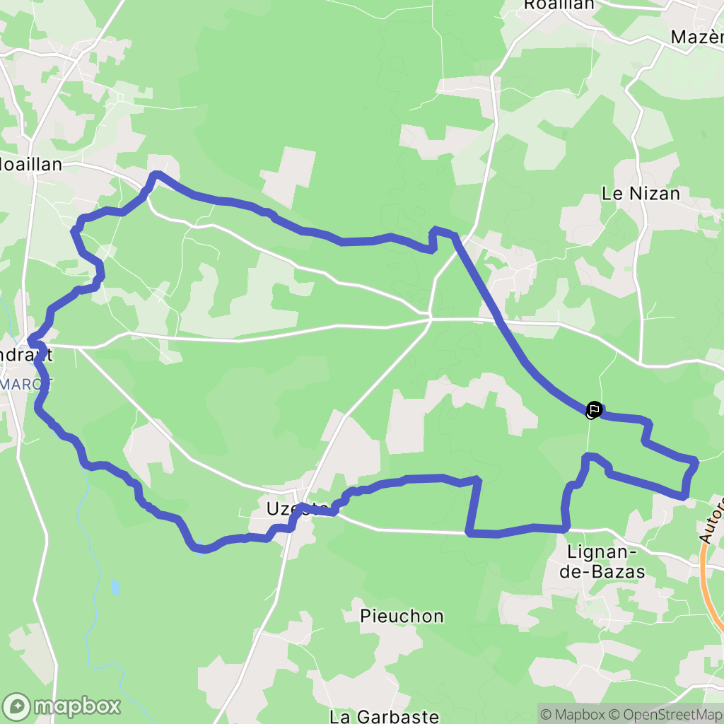 Le Nizan : carte du parcours de randonnée - France