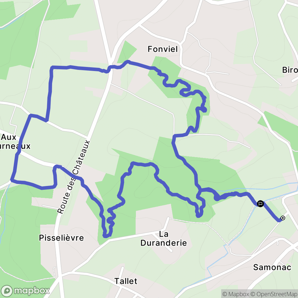 Samonac : carte du parcours de randonnée - France