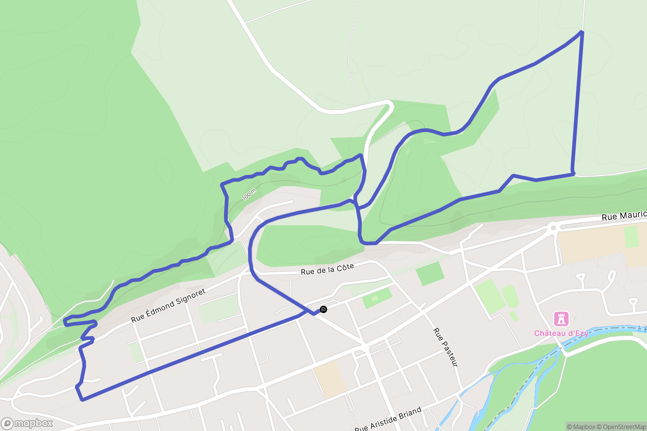 Ézy-sur-Eure : carte du parcours de randonnée - France