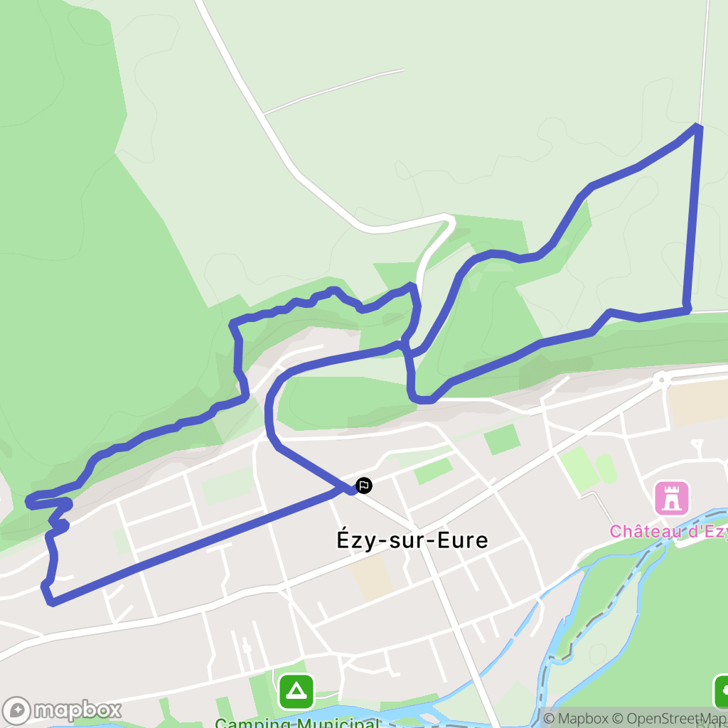 Ézy-sur-Eure : carte du parcours de randonnée - France