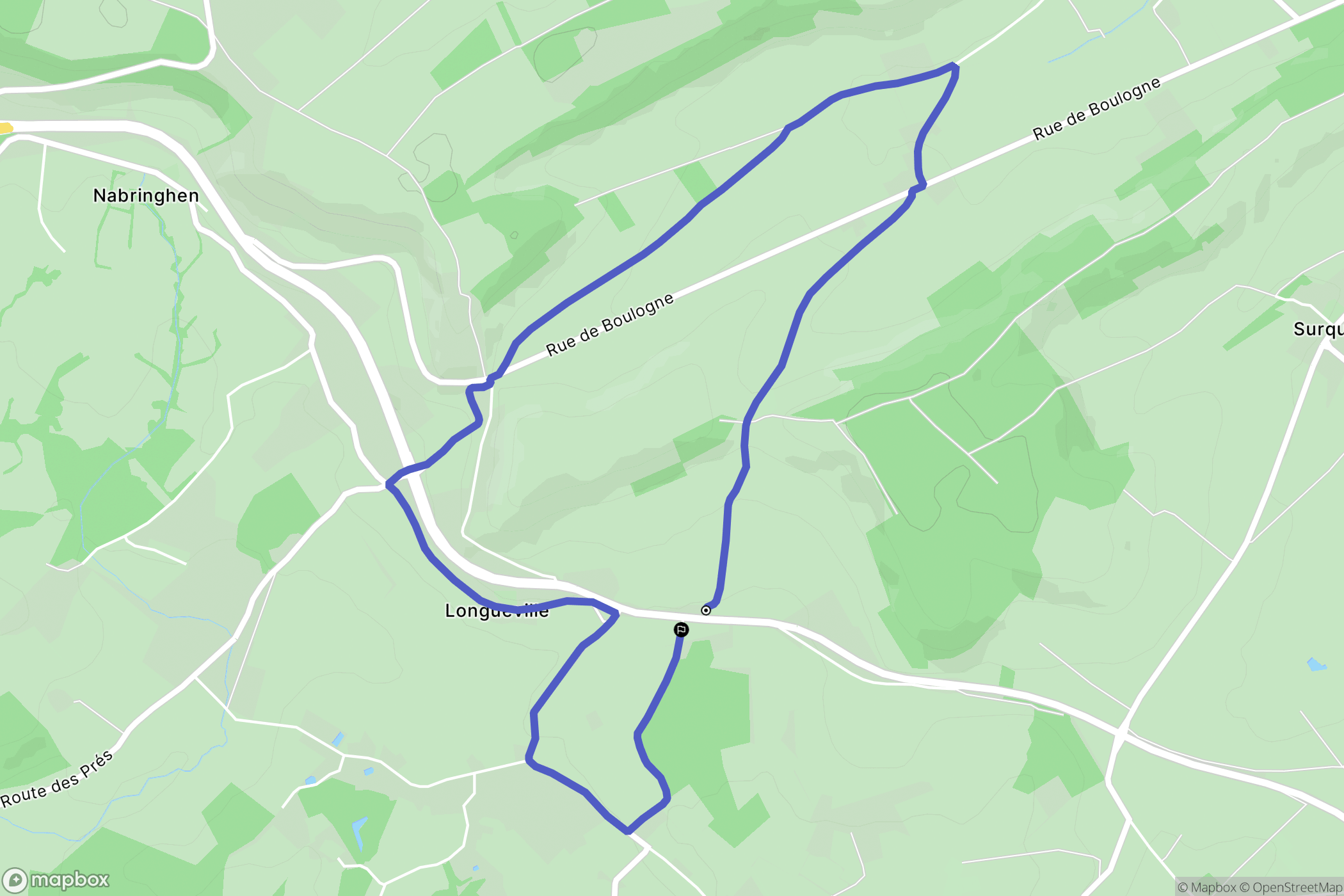 Longueville : carte du parcours de randonnée - France
