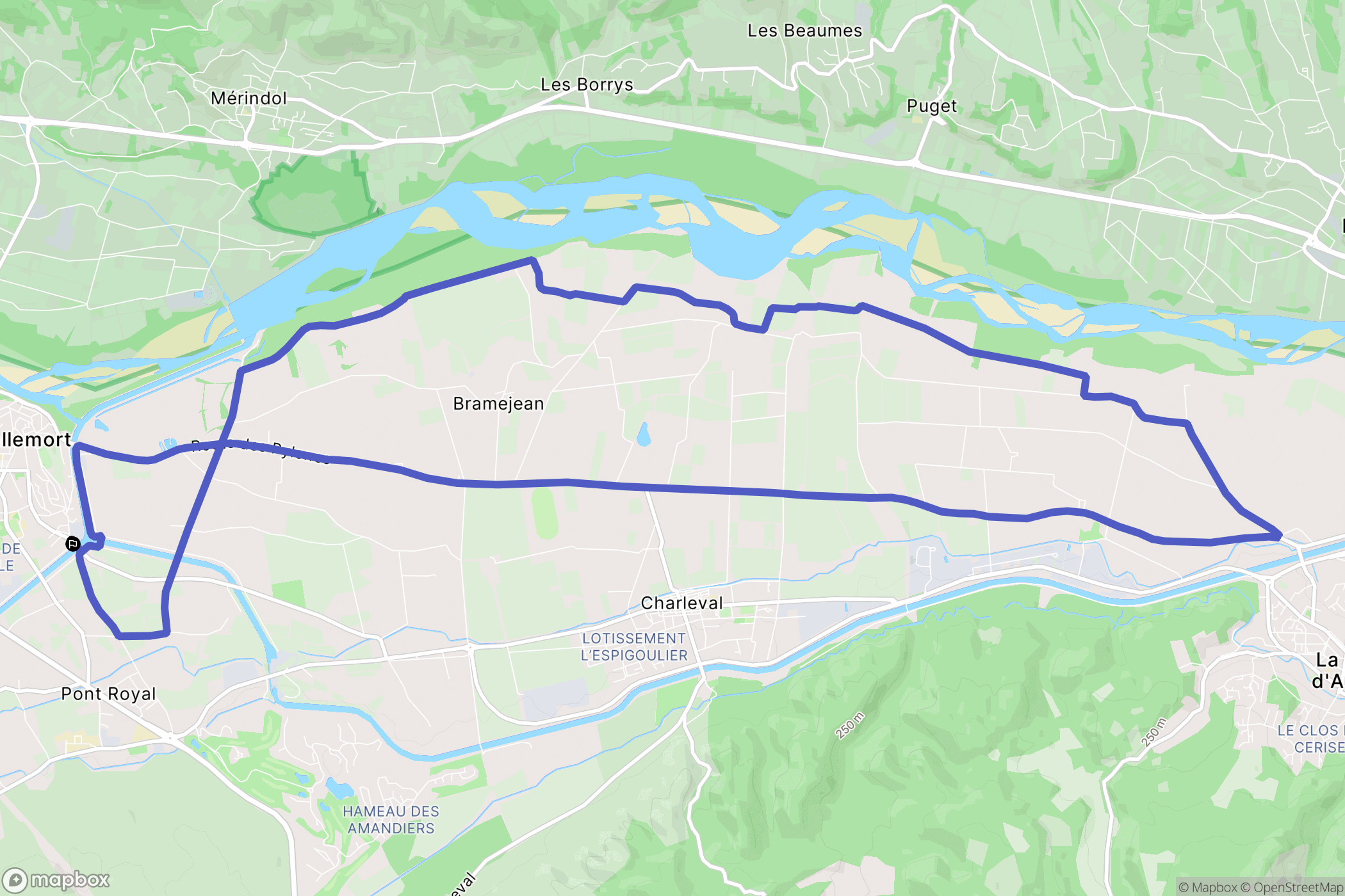Mallemort : carte du parcours de randonnée - France
