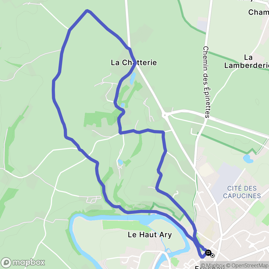 Fresnay-sur-Sarthe : carte du parcours de randonnée - France