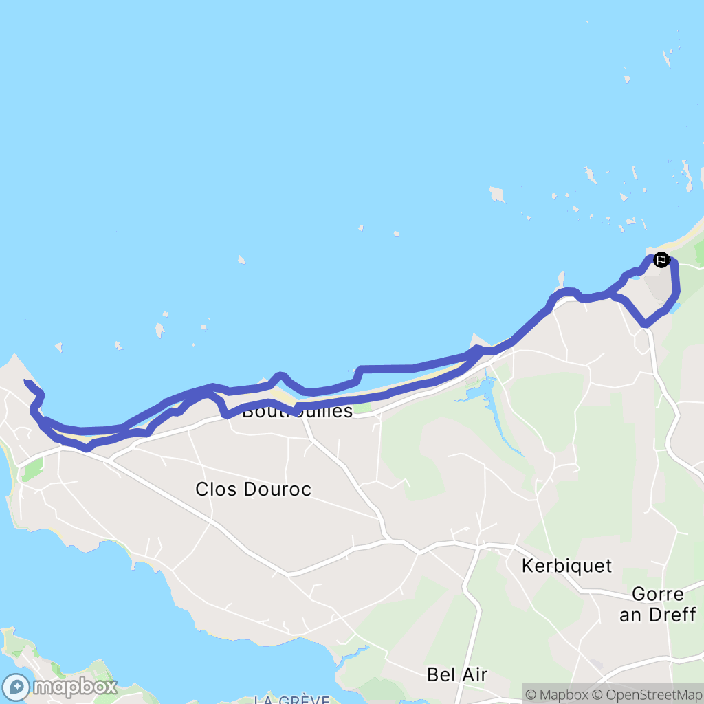 Kerlouan : carte du parcours de randonnée - France