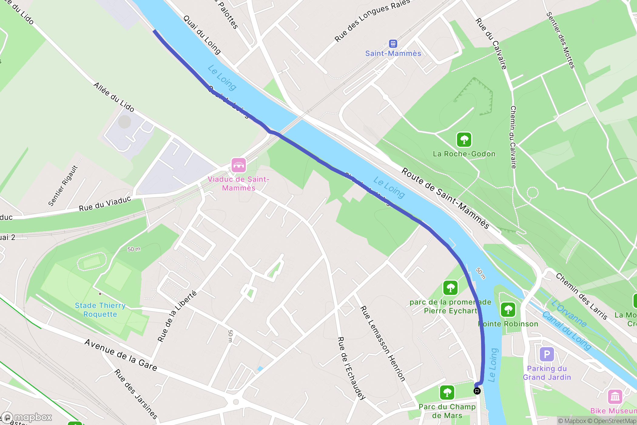 Moret-Loing-et-Orvanne : carte du parcours de randonnée - France