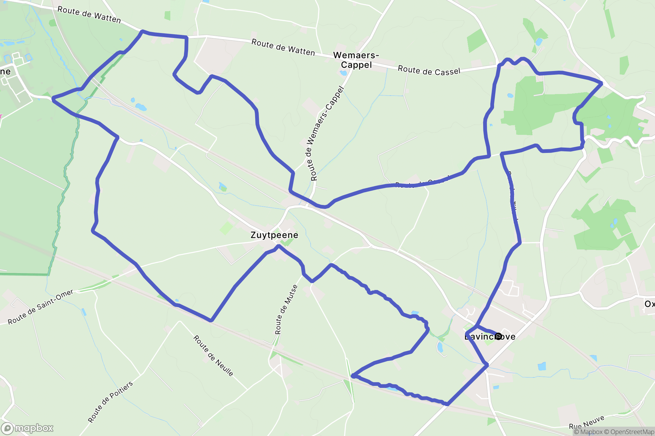 Bavinchove : carte du parcours de randonnée - France