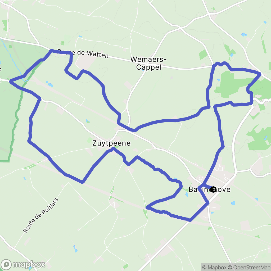 Bavinchove : carte du parcours de randonnée - France