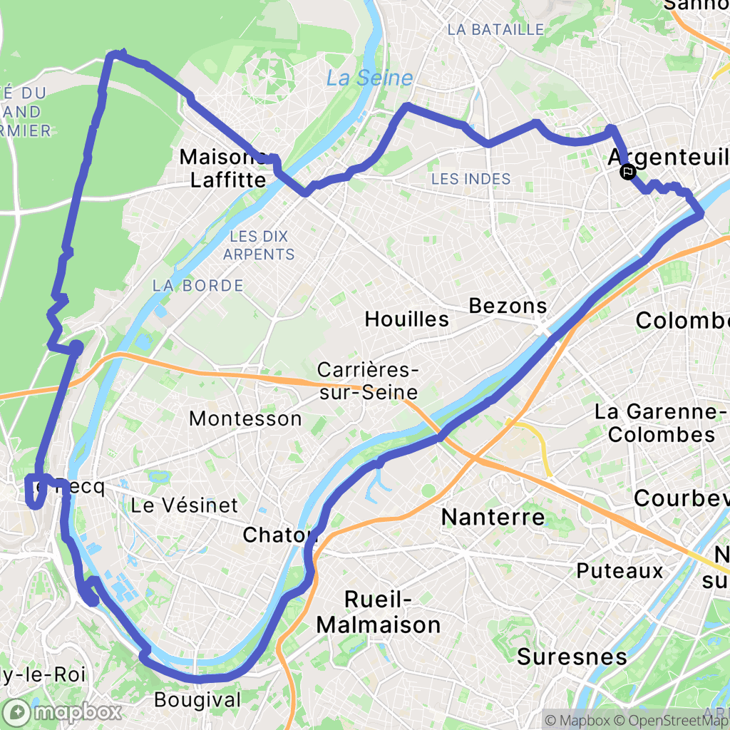 Argenteuil : carte du parcours de randonnée - France
