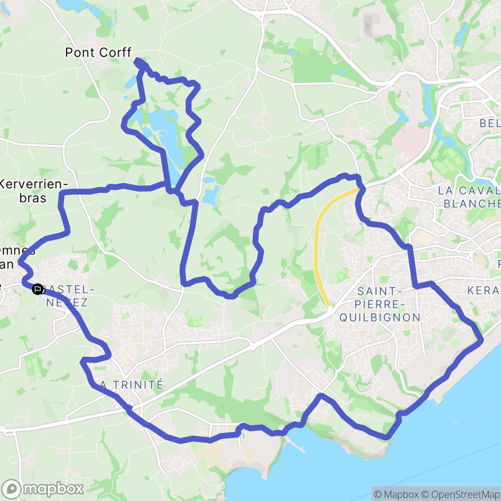 Plouzané : carte du parcours de randonnée - France