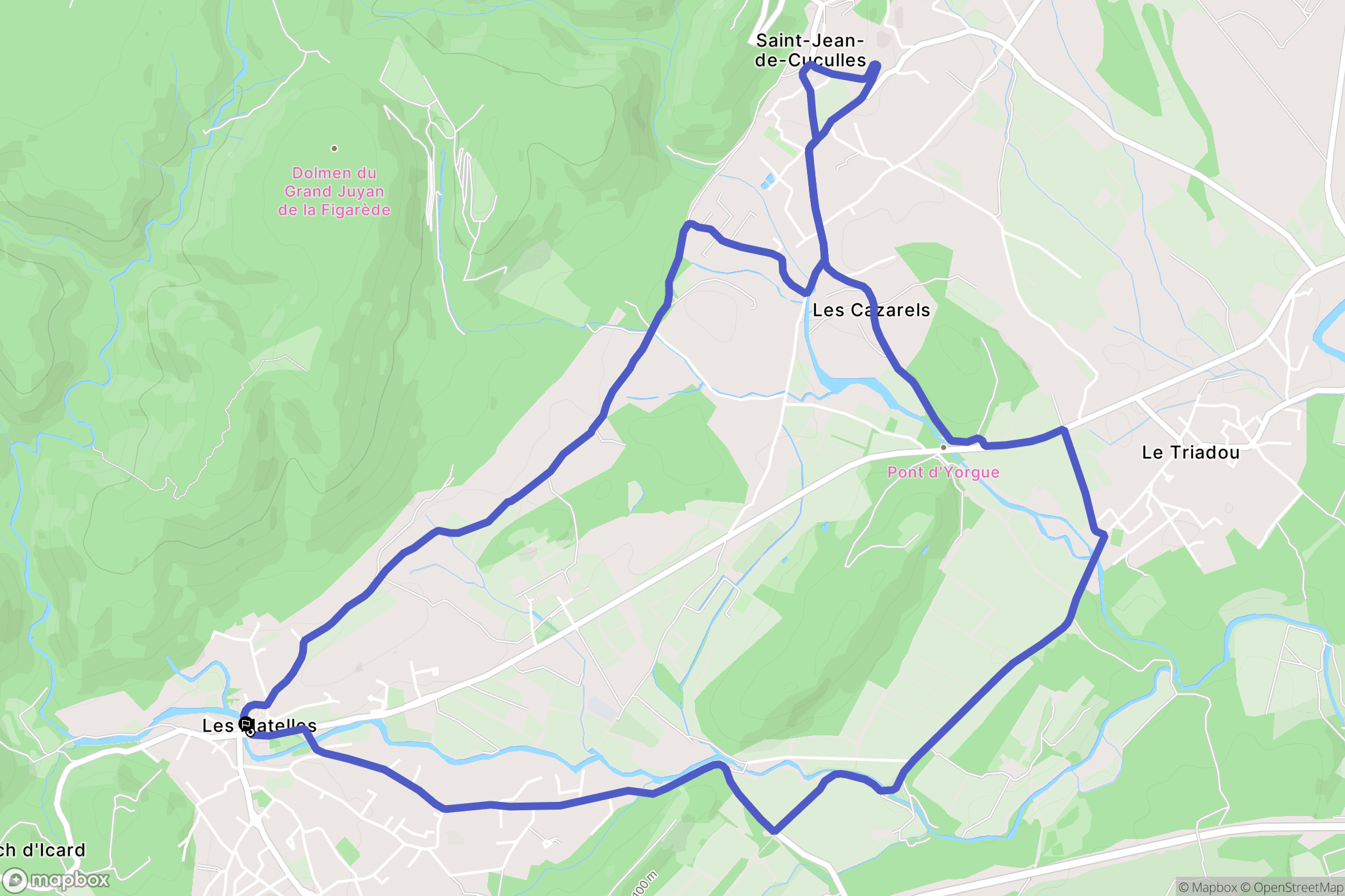Les Matelles : carte du parcours de randonnée - France