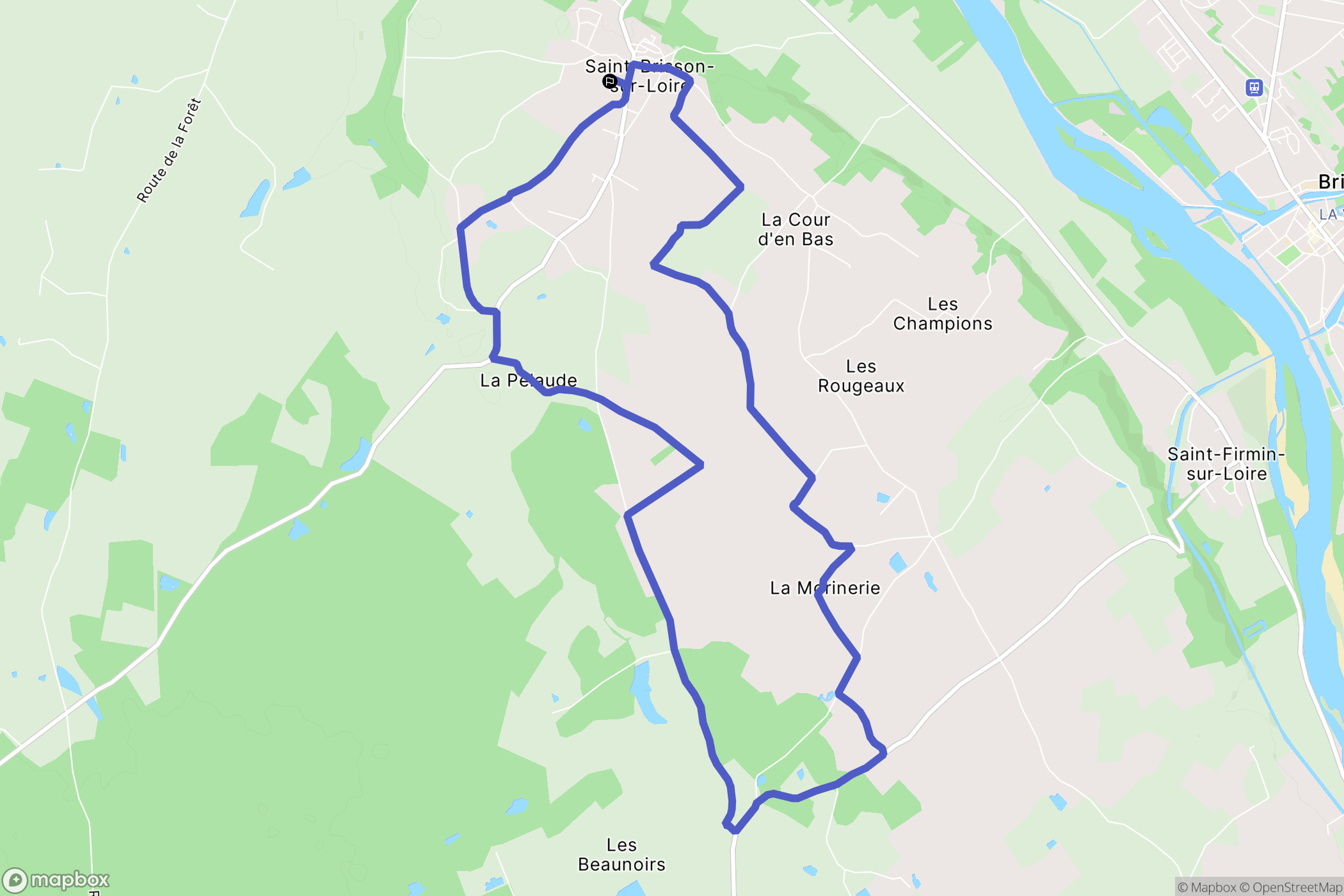 Saint-Brisson-sur-Loire : carte du parcours de randonnée - France
