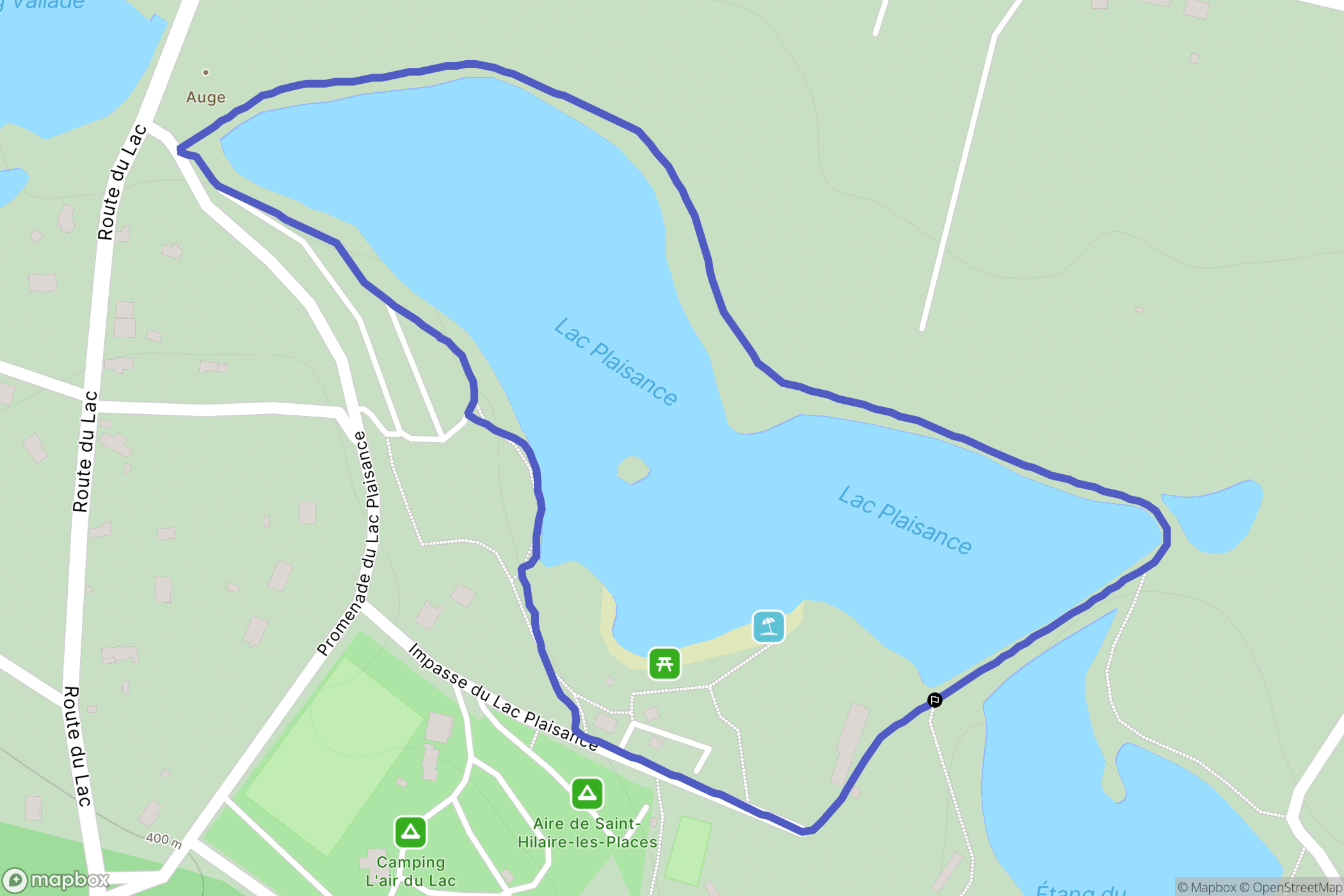 Saint-Hilaire-les-Places : carte du parcours de randonnée - France