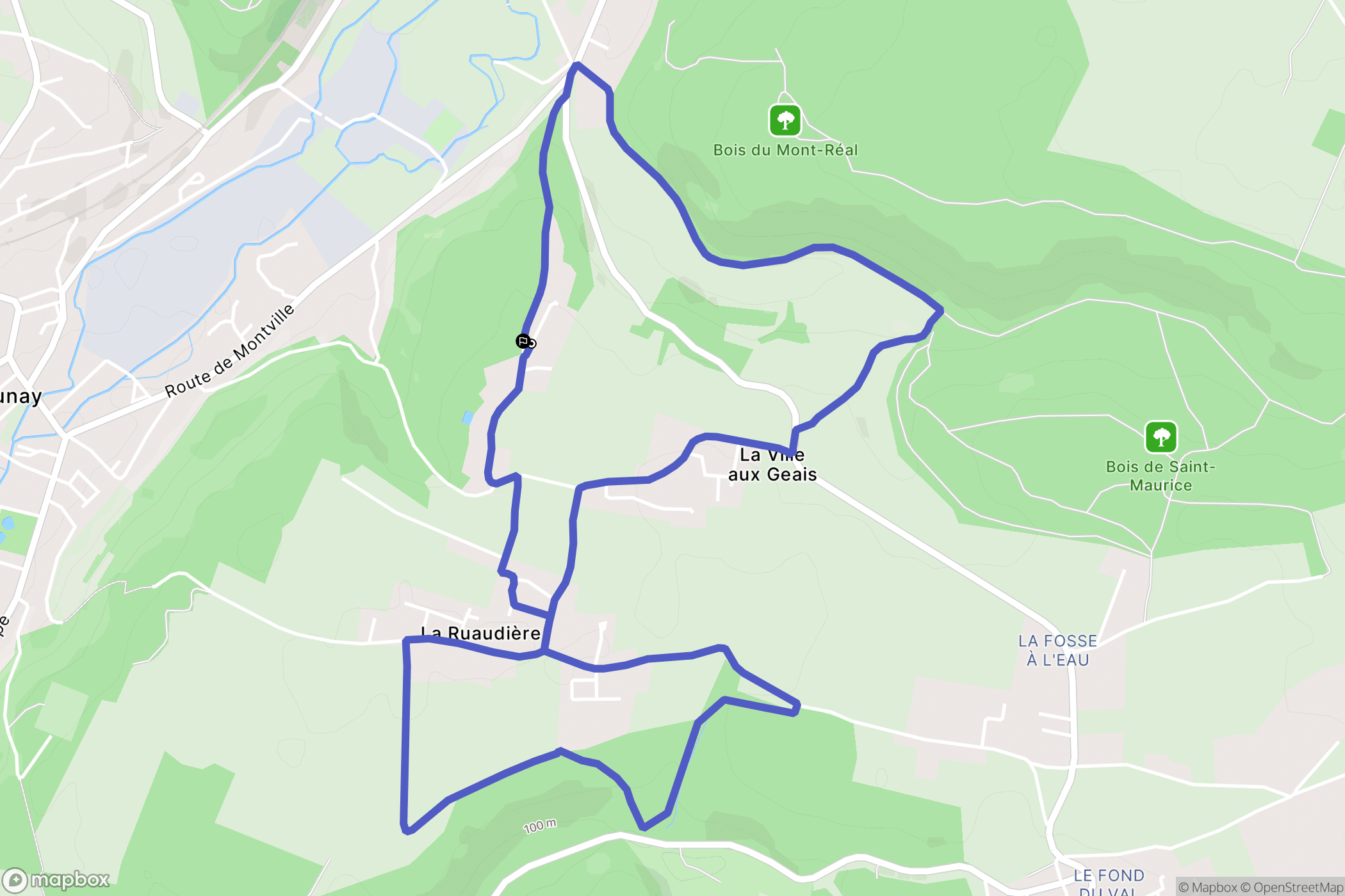 Malaunay : carte du parcours de randonnée - France