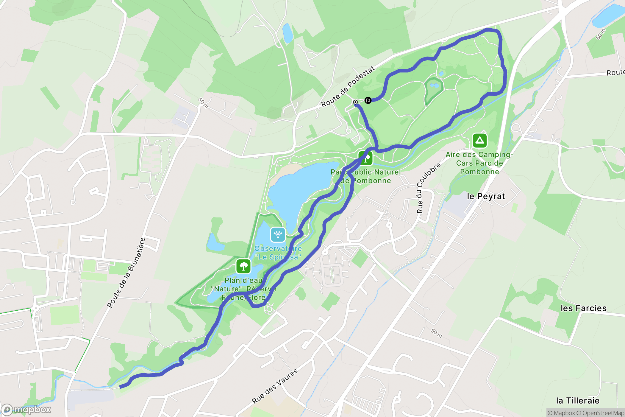 Bergerac : carte du parcours de randonnée - France