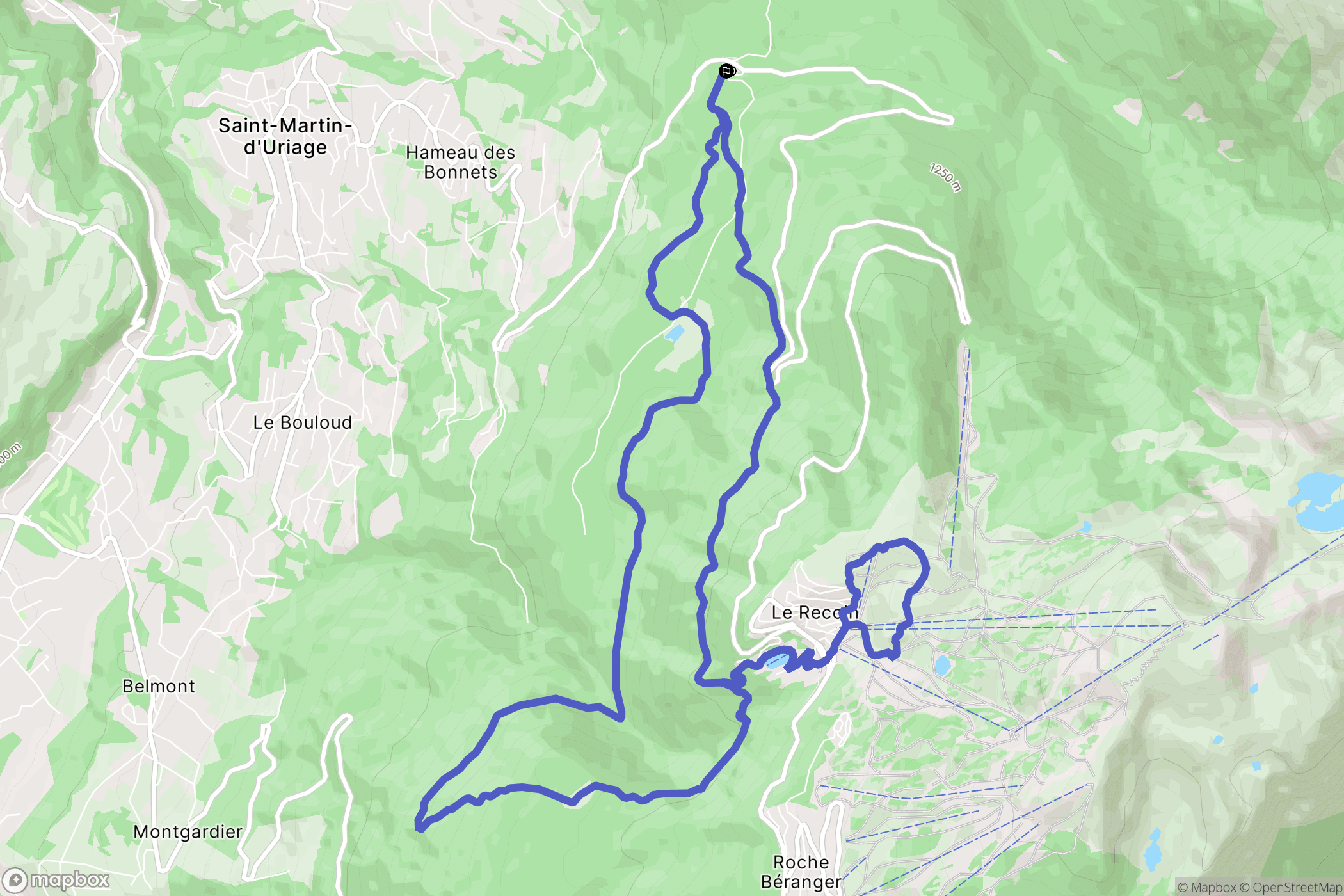 Saint-Martin-d'Uriage : carte du parcours de randonnée - France