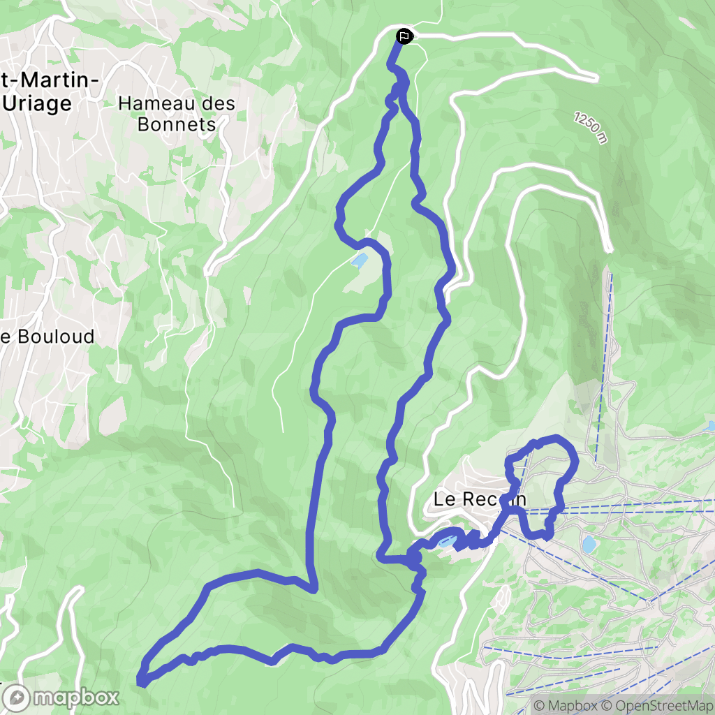 Saint-Martin-d'Uriage : carte du parcours de randonnée - France