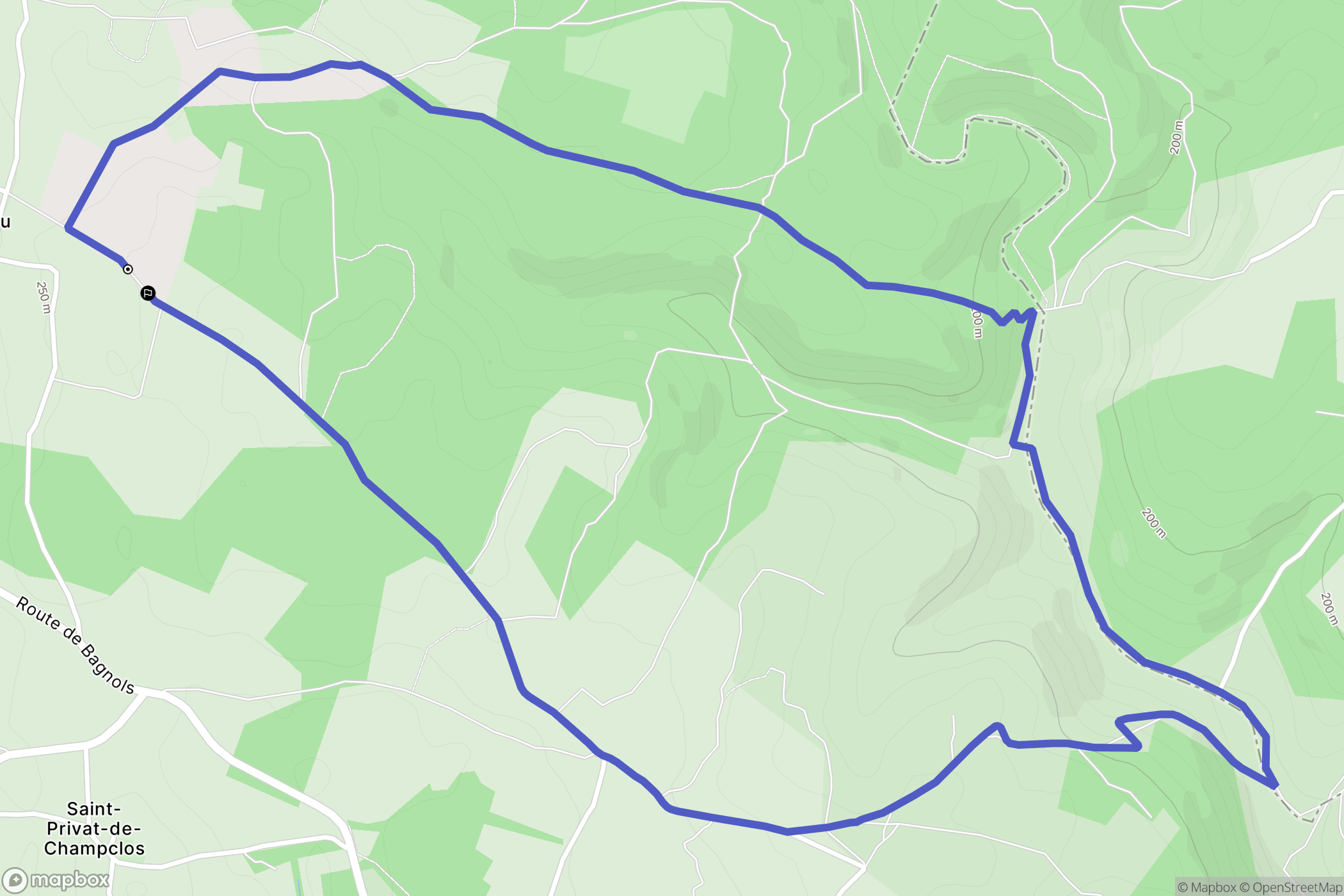 Barjac : carte du parcours de randonnée - France