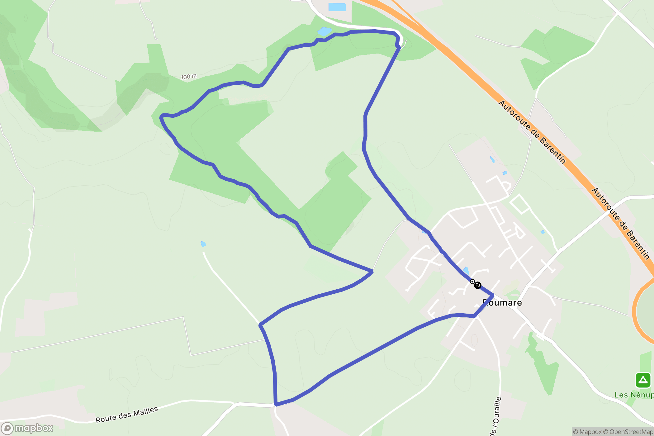 Roumare : carte du parcours de randonnée - France