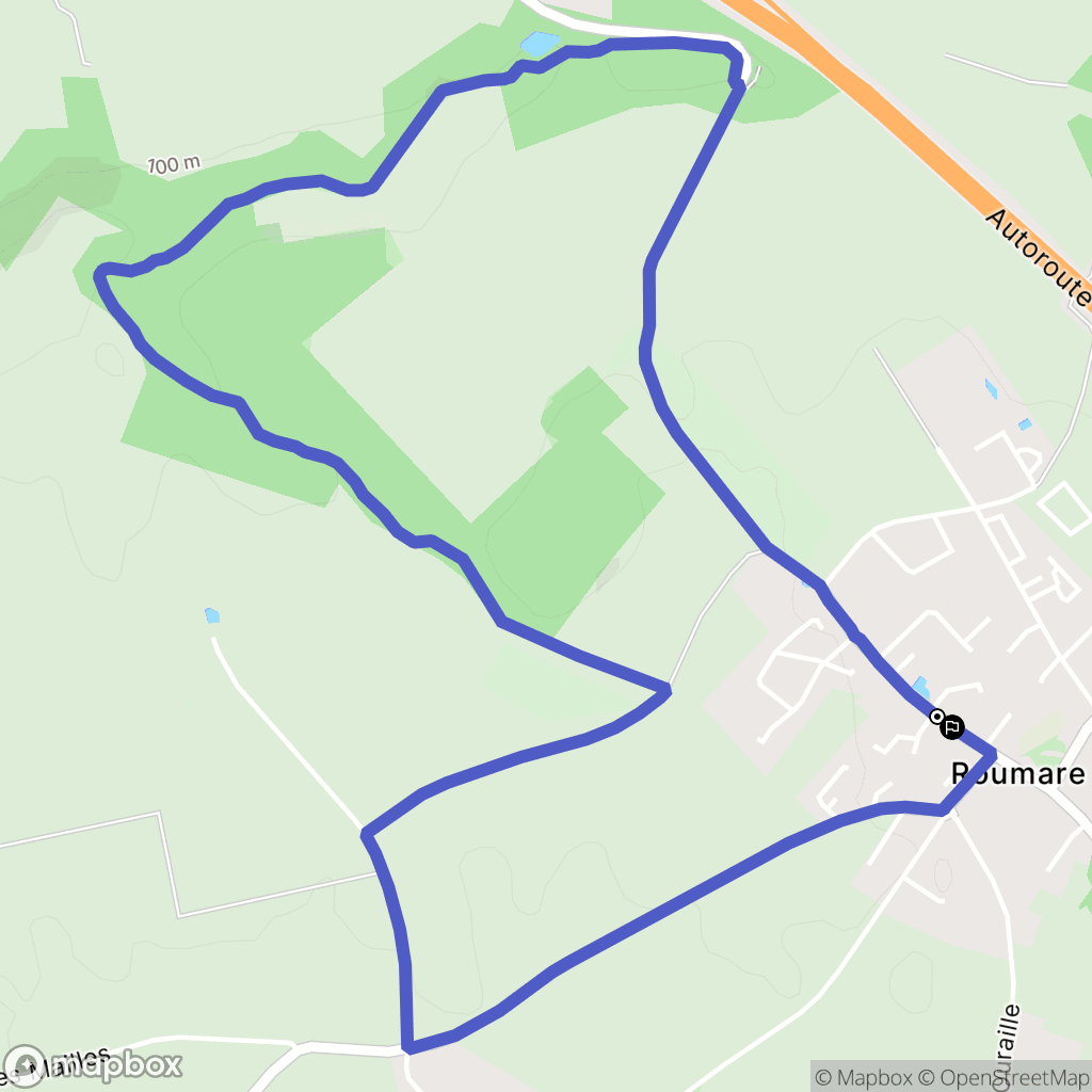 Roumare : carte du parcours de randonnée - France