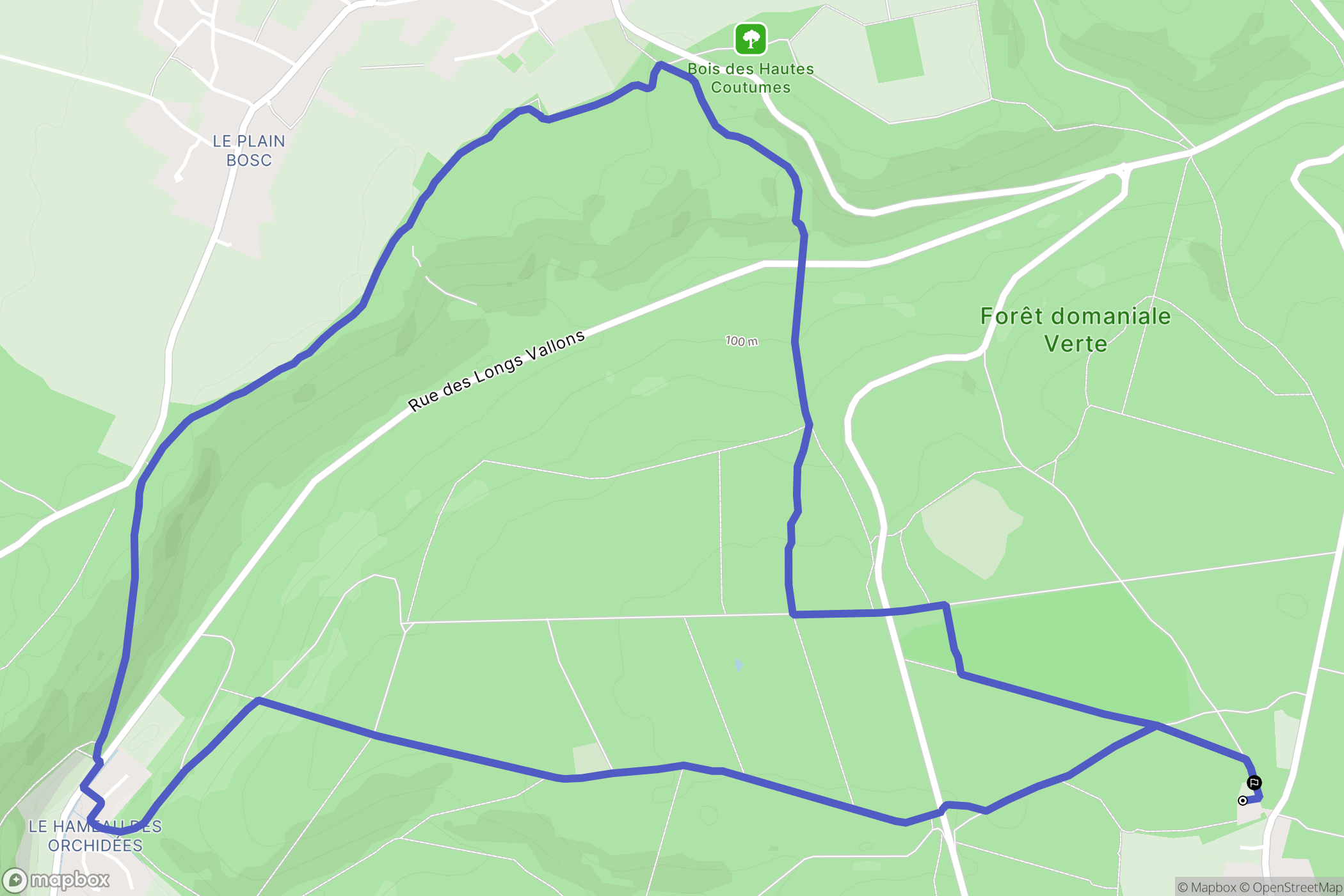 Bois-Guillaume : carte du parcours de randonnée - France