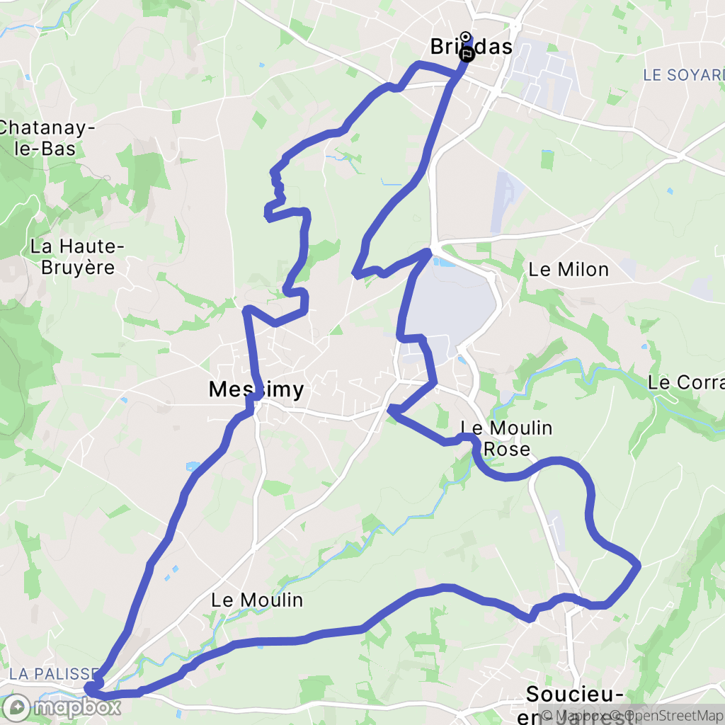 Brindas : carte du parcours de randonnée - France