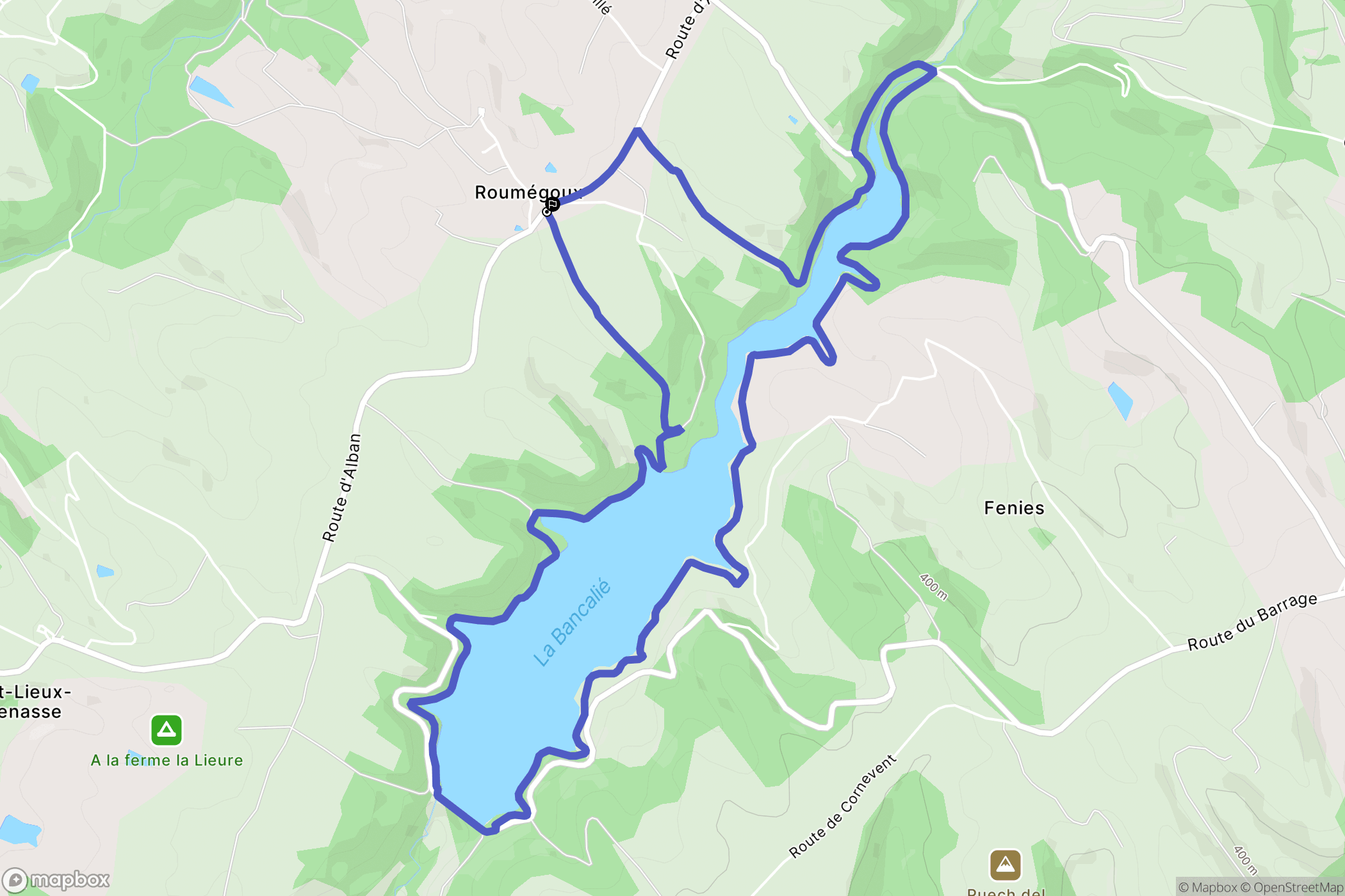 Terre-de-Bancalié : carte du parcours de randonnée - France