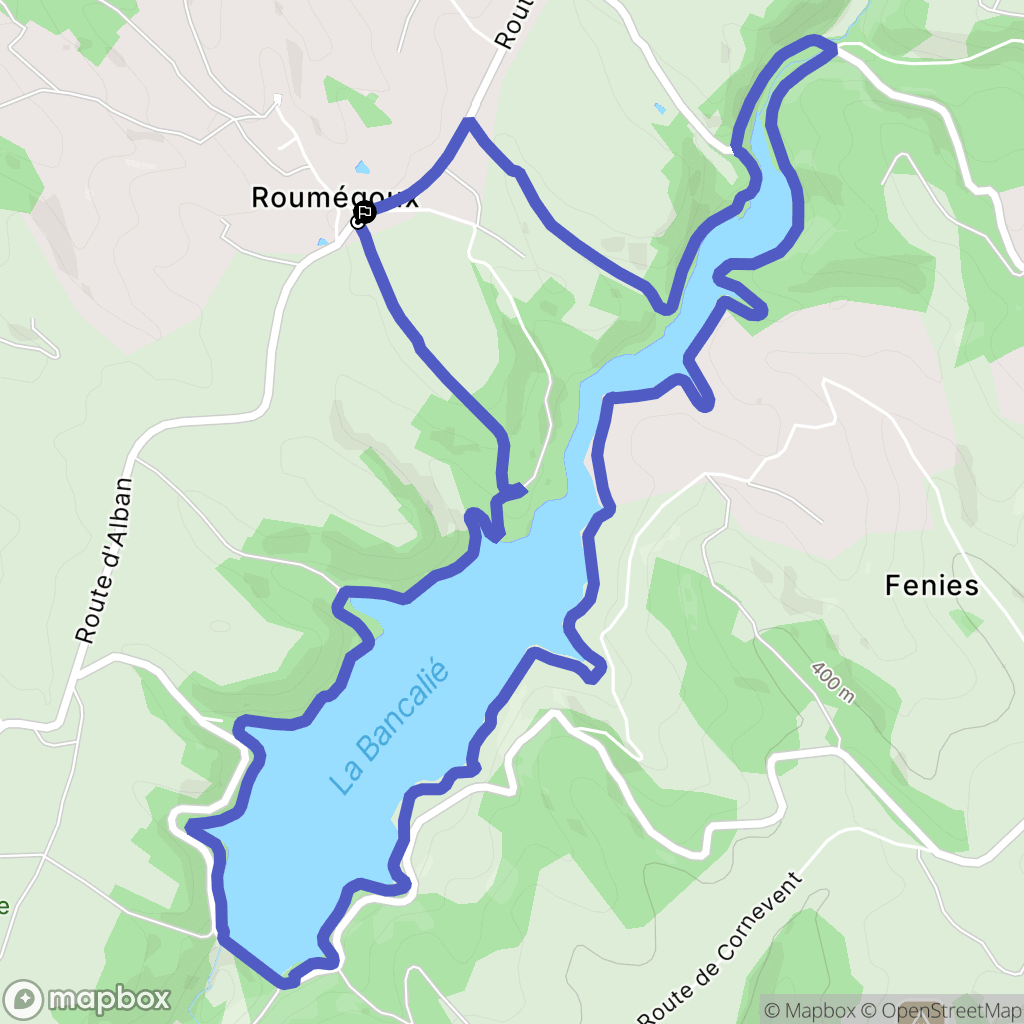 Terre-de-Bancalié : carte du parcours de randonnée - France