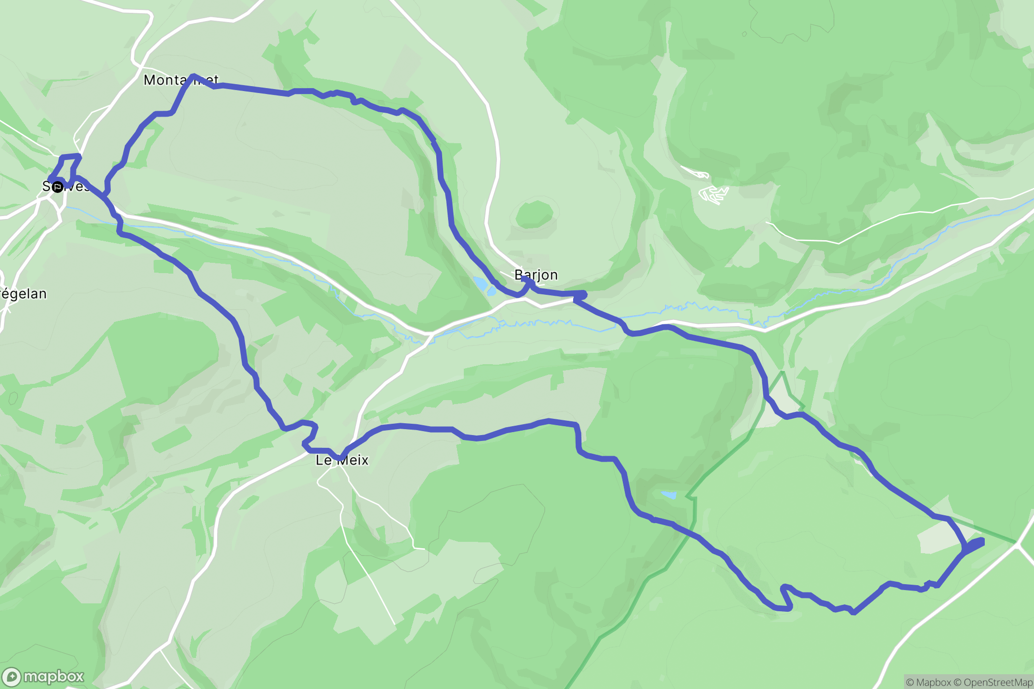 Salives : carte du parcours de randonnée - France