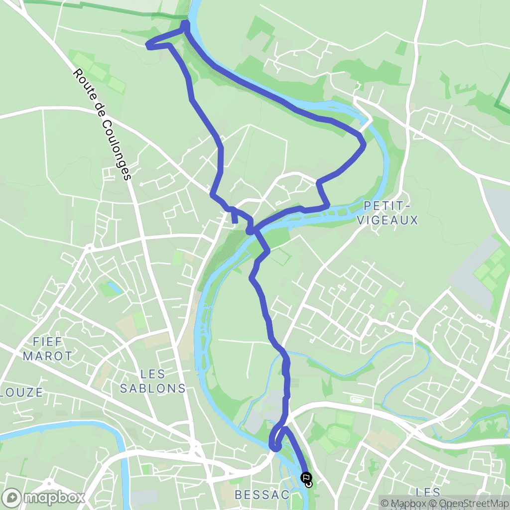 Niort : carte du parcours de randonnée - France