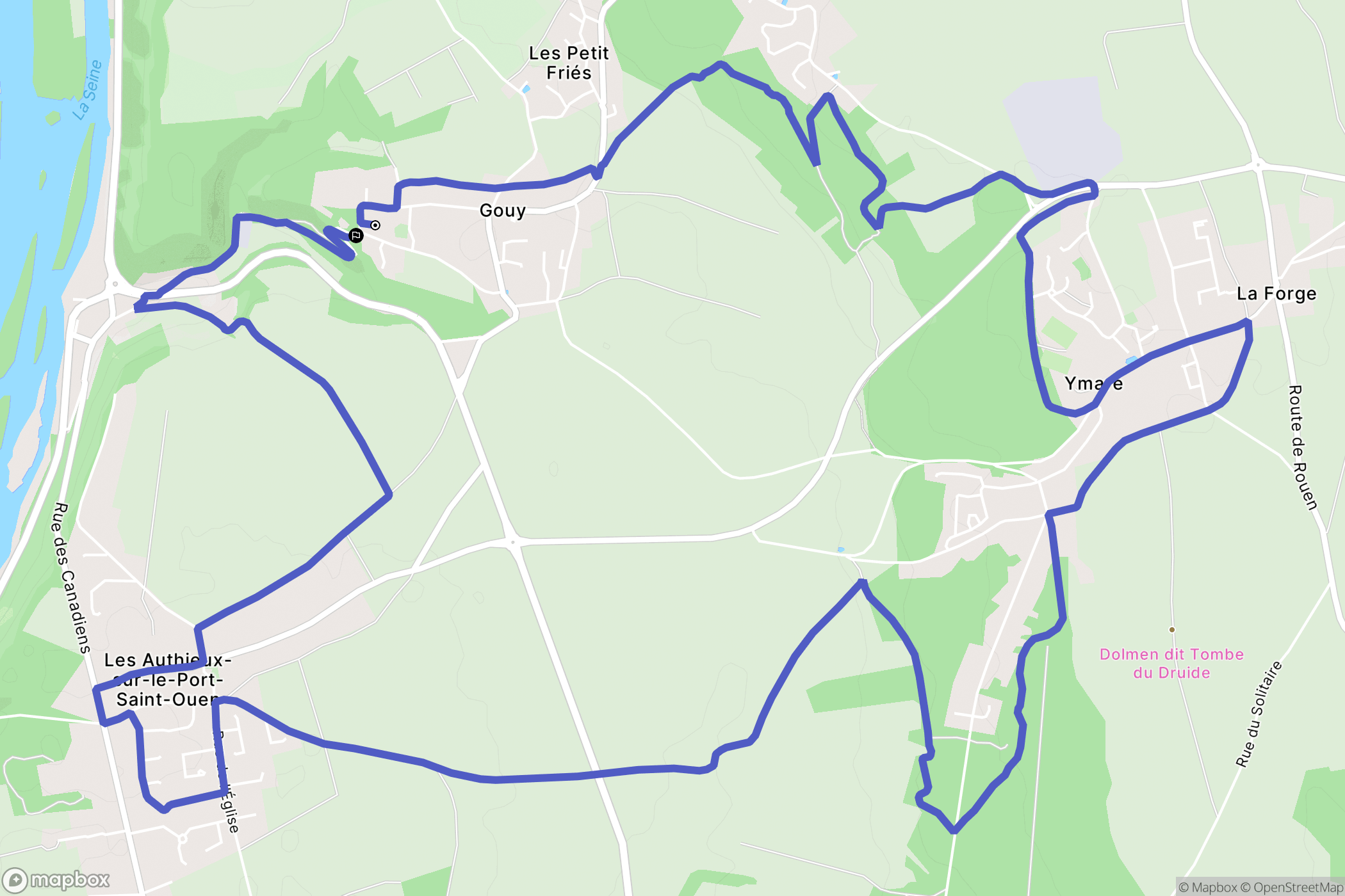 Gouy : carte du parcours de randonnée - France