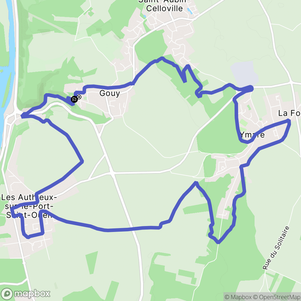 Gouy : carte du parcours de randonnée - France