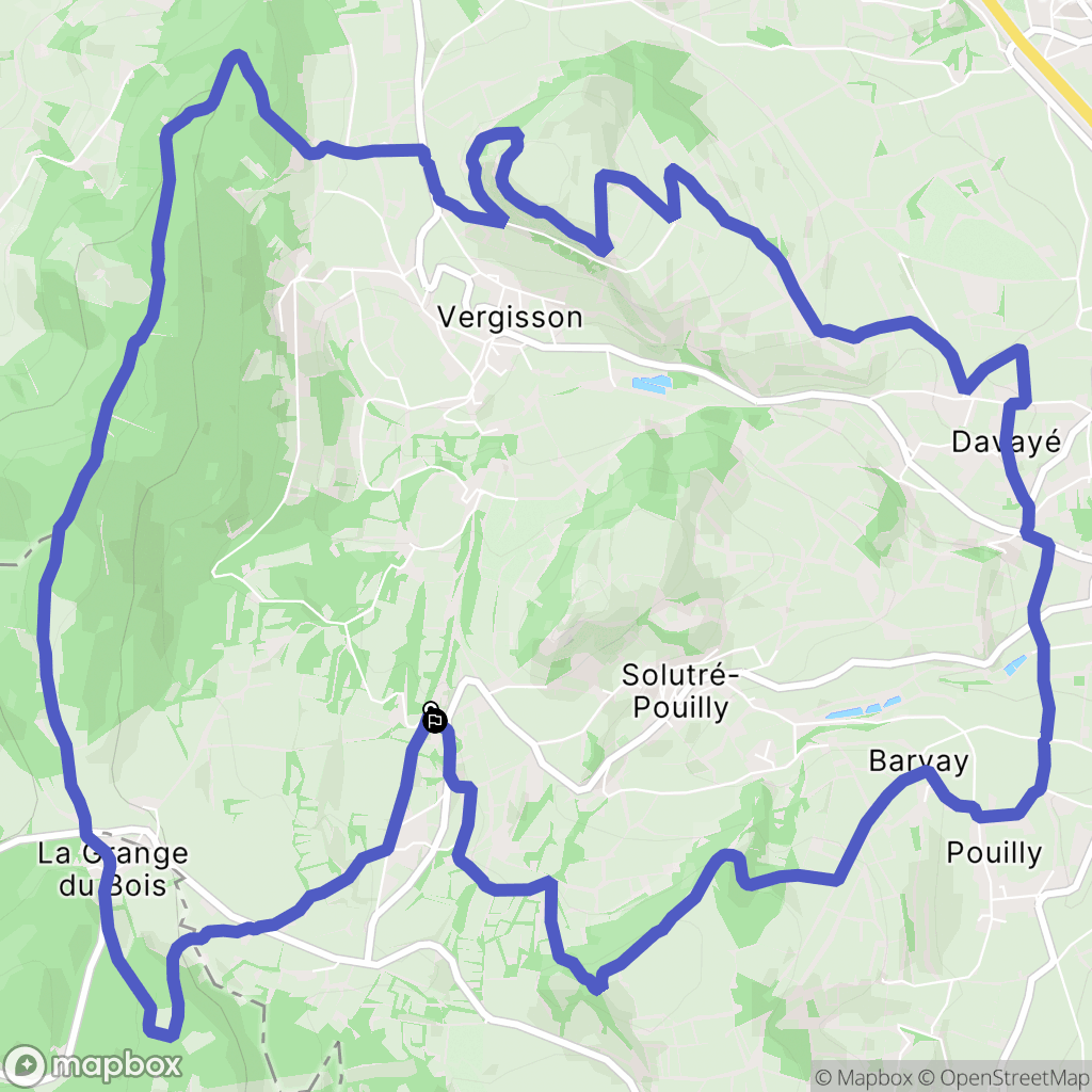 Solutré-Pouilly : carte du parcours de randonnée - France