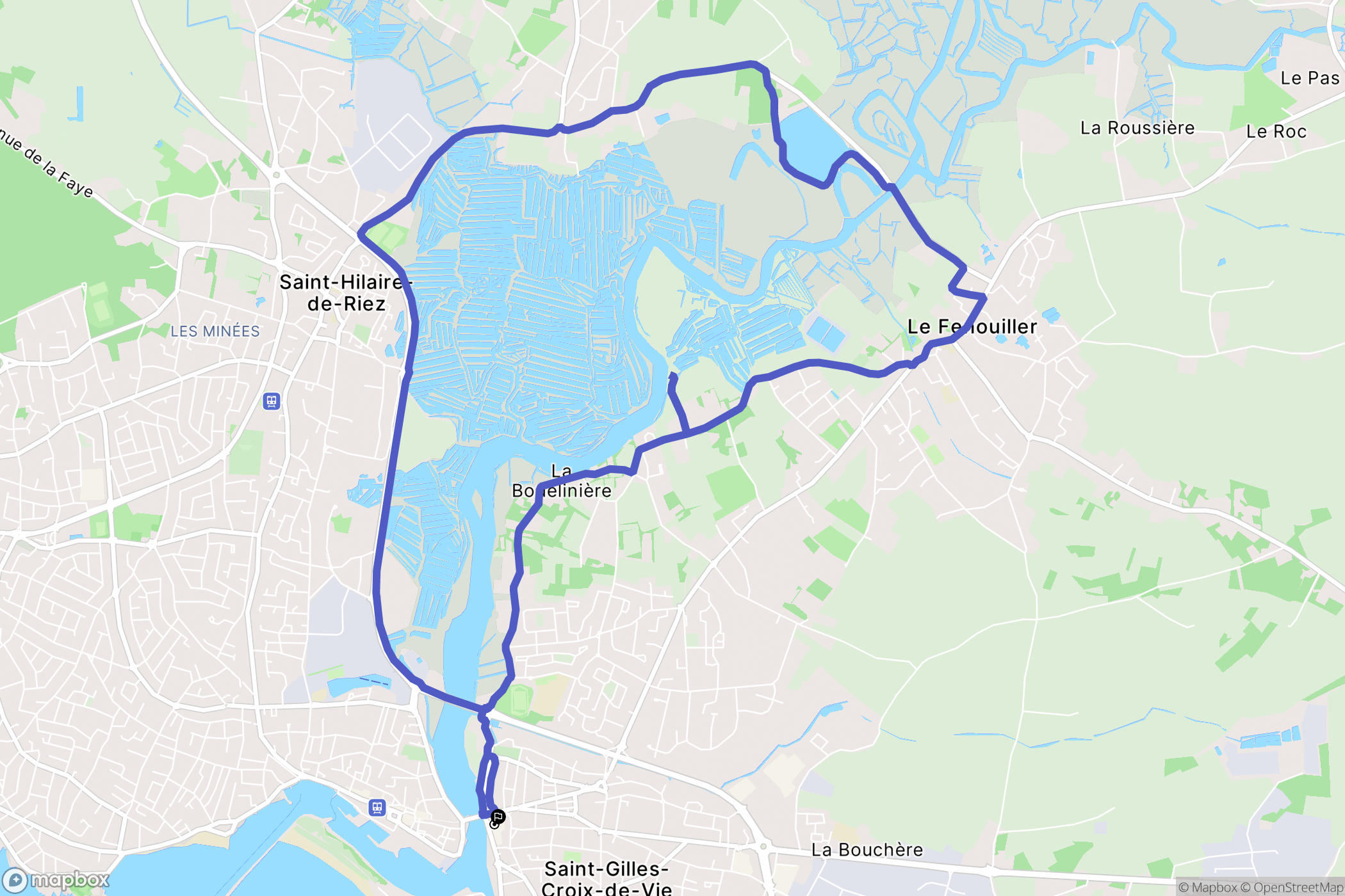 Saint-Gilles-Croix-de-Vie : carte du parcours de randonnée - France