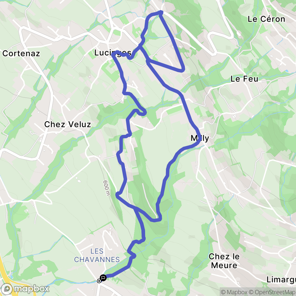 Bonne : carte du parcours de randonnée - France