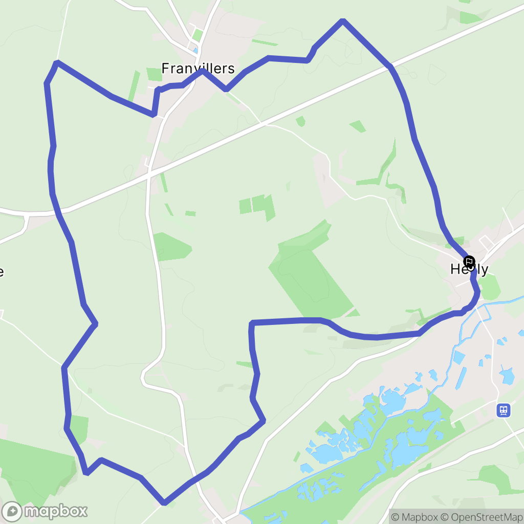 Heilly : carte du parcours de randonnée - France